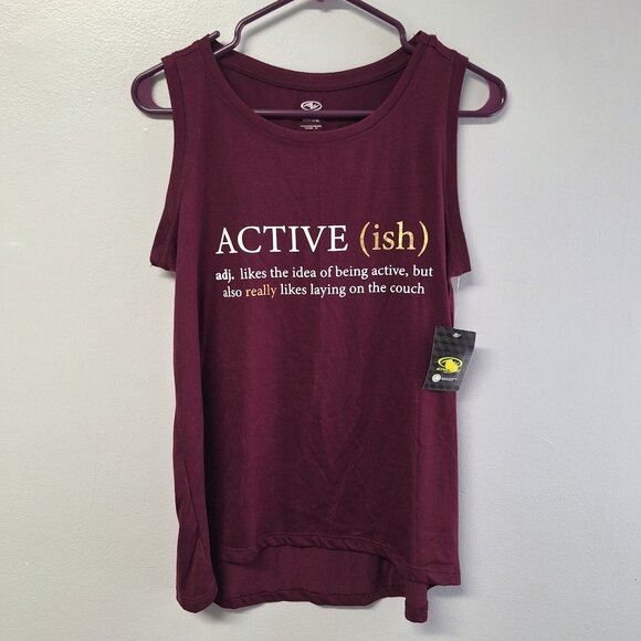 Athletic Works Active ish Womens Tank Top Small 4 6 Red Bergundy Exercise Couch - Picture 1 of 4